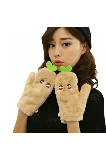 Poussette Gants Coloré TM 1 Paire Mignon Femmes Chaud Automne-Hiver Gants en Coton Khaki 