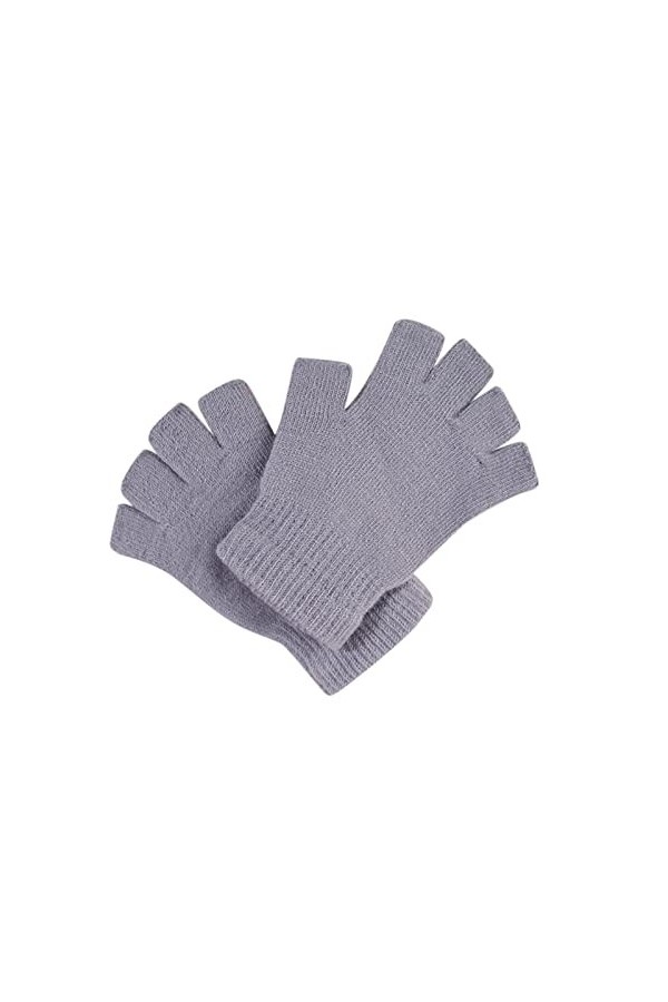 Gants et gants pour femme en laine tricotée solide pour homme Gants de cyclisme Gants dhiver chauds, rose vif, taille unique