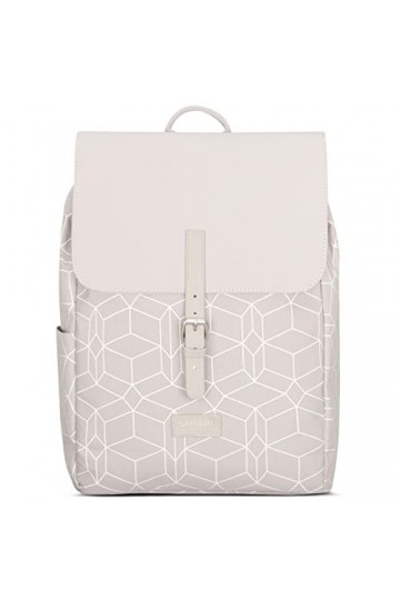 LARKSON Sac à Dos Femme Petit Beige - Ida - Sac pour lUniversité, les Loisirs – Compartiment Rembourré pour Ordinateur Porta