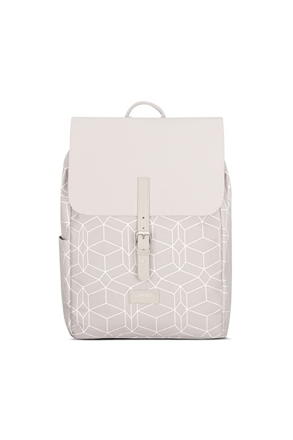 LARKSON Sac à Dos Femme Petit Beige - Ida - Sac pour lUniversité, les Loisirs – Compartiment Rembourré pour Ordinateur Porta