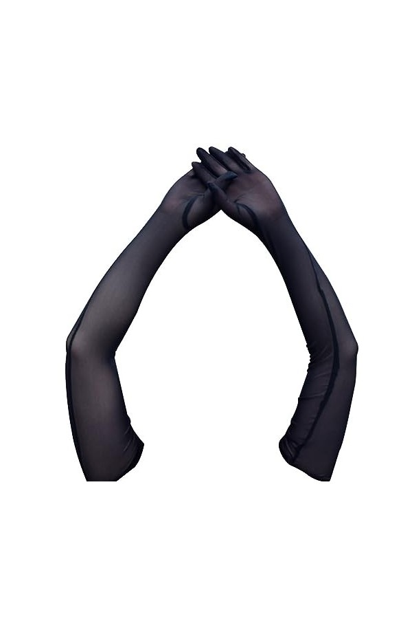hahuha Moufles pour femme par temps froid chauffants dhiver pour soirée en satin longs doigts longueur coude gants de ski mo