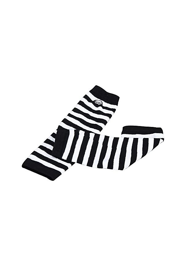 WH Gants dhiver longs tricotés, sans doigts, plus chauds au poignet-bras, moufles écharpe femmes noir blanc hiver blanc, ta