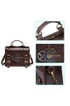 HUAXM Vintage Steampunk Sac à Dos Retro Gothique Main en Cuir Sac Messenger Moyen Age Sac à bandoulière pour Ordinateur Porta