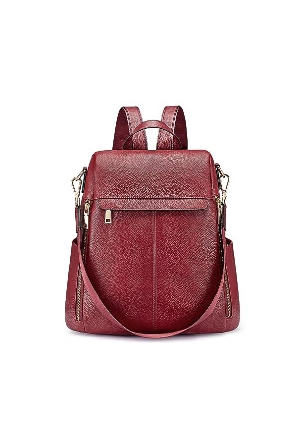 Kattee Sac à Dos Antivol Pour Femme Sac à BandoulièRe En Cuir VéRitable Mode Dames Sacoche Sacs