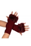 Mitaines sans doigts pour femme - En tricot - Gants dhiver sans doigts - En tricot doux et extensible, a, A