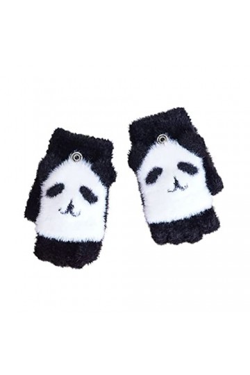 Mitaines dhiver à rabat multifonction en velours pour femme, Noir , Taille unique