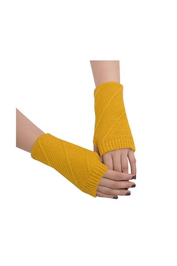 MYLH Mitaines en tricot - Pour femme - Mitaines - Respirantes - Pour lhiver - Pour lautomne, Gris foncé., taille unique