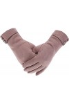 Outrip Gants dhiver chauds pour femme avec doublure épaisse et coupe-vent pour écran tactile, Noir, M
