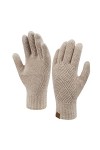 Femme Hiver Chaud Gants Tactiles Tricot avec Doublure Polaire Thermique pour Temps Froid, Violet