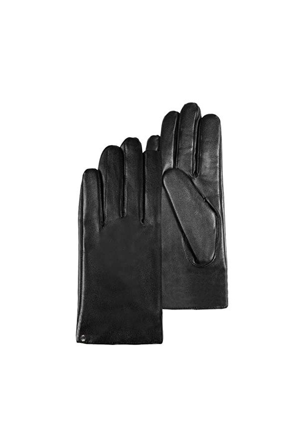 Isotoner Gants femme tactiles en cuir dagneau - doublés micro fausse fourrure
