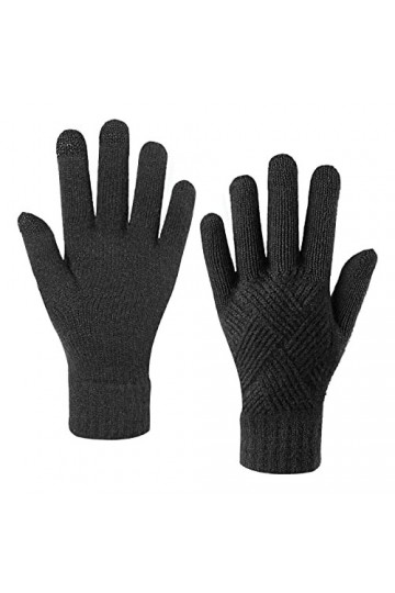 TAGVO Gants Hiver Femme, Gant Toucher Tactiles Smartphone à Ecran, Sport Chaud Randonnée Doux Laine Textile Tricot Gants Anti