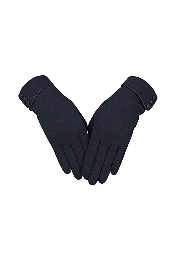 Écran Tactile Singulière Point Gants Ski Bicyclette Gants Chauds en Plein Air pour Les Femmes Noir Taille Unique