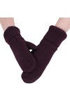 IBLUELOVER Moufle Femme Gants Hiver Chauds Gants Thermique en suède et Tricoté Laine Gants élégance Mignon Simple Moufle Coul