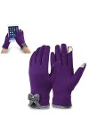 BOBKY Femme Gants Coquet Adorable Elastique Hiver Chaud Gants à Ecrans Tactiles Gants Noir 