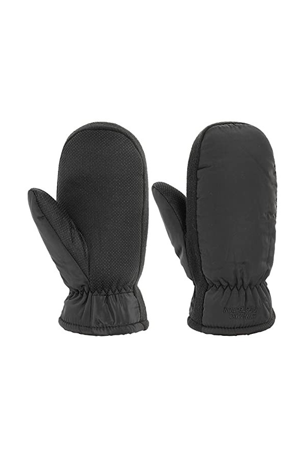 Lipodo Moufles avec Peluche Femme/Homme - paire de gants pour femme homme doublure automne-hiver - S noir