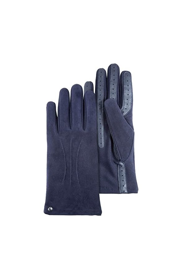 Isotoner Gants femme tactiles en cuir de chèvre velours - doublés polaire
