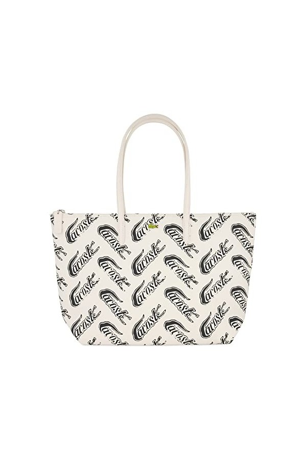 Lacoste grand sac cabas L.12.12 Concept Croc Femme Farine Sinople