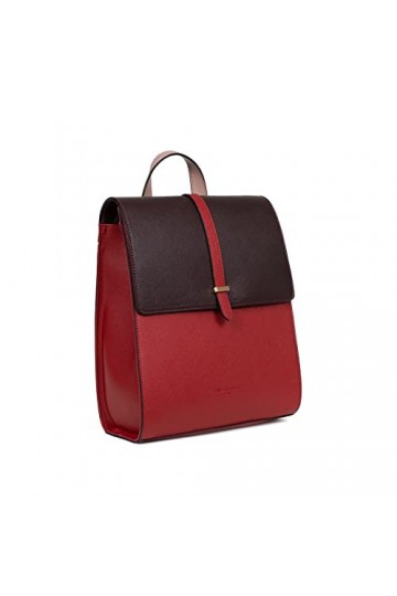 Hexagona - Sac à dos - Compatible téléphone portable - Pour Femme - Collection Dahlia - Lie-de-vin/Multicolore