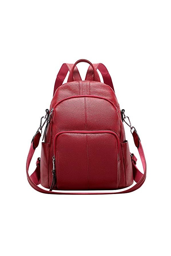 ALTOSY Sac à Dos Femme Cuir Véritable Anti-vol Mode Loisir College Sac porté Épaule S81, Caramel 