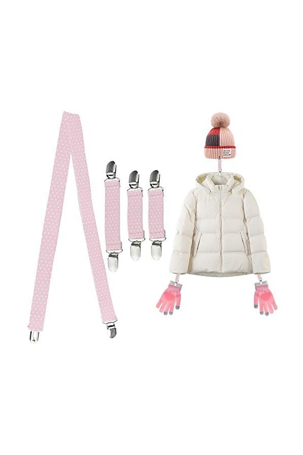 KLYNGTSK 4PCS Pinces pour Mitaines et Pinces à Chapeau, Clips de Mitaines 3 Tailles Clips à Gants Enfants Pinces Élastiques p