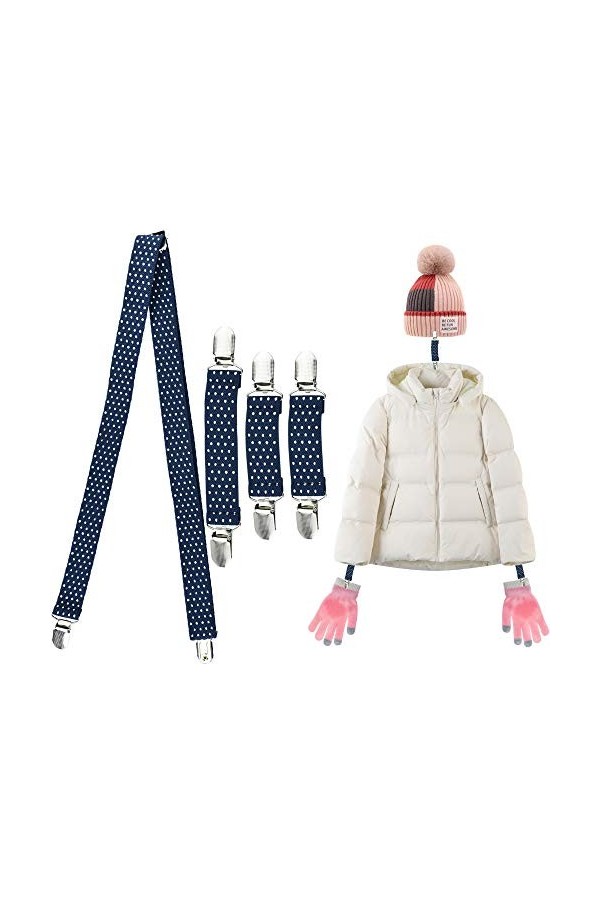 KLYNGTSK 4PCS Pinces pour Mitaines et Pinces à Chapeau, Clips de Mitaines 3 Tailles Clips à Gants Enfants Pinces Élastiques p