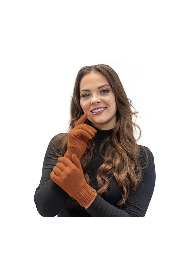 VIVISENCE Gants Classique Pour Hiver 7014R, Ecru,UNI