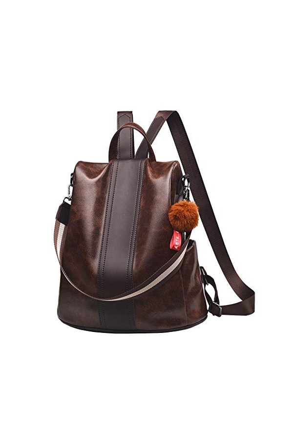 shepretty Sac à Dos Femme Étanche Antivol Sacs Cuir, 2-888Le café