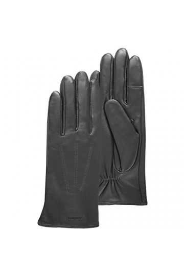 Isotoner Gants femme tactiles en cuir de mouton - doublés polaire