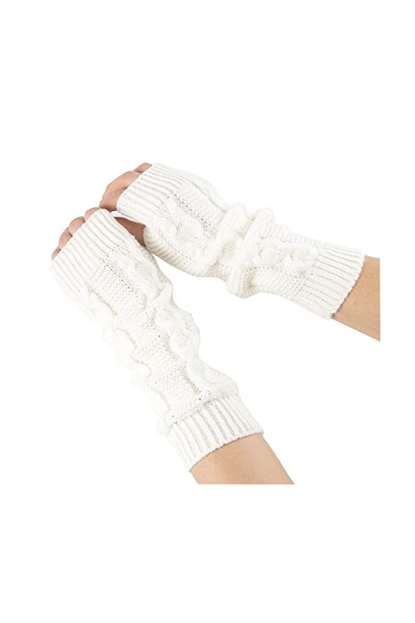 WOIRROIP Poignet Main Bras Mitaines Tricotés,Gants Sans Doigts Gants en Tricoté Arm Femme Gants Thermique dHiver Pour Dactyl