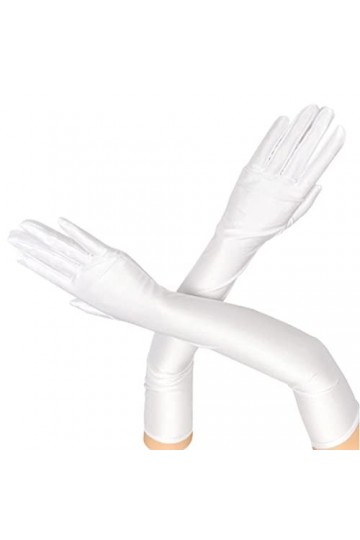 Longue Gants De Soirée Blanc Gant Longs Satin en Coude Style Annee 1920 Moufles Femme élégants et Sexy Accessoires pour Femme