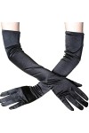 Longue Gants De Soirée Blanc Gant Longs Satin en Coude Style Annee 1920 Moufles Femme élégants et Sexy Accessoires pour Femme