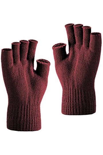 Van Der Rich ® - Demi-Doigts Gants Hiver Gants en Tricot - Femme/Homme Bordeaux 