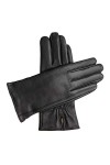 Downholme - Gants Cuir Classique pour Femme avec Doublure en Cachemire Noir, M 