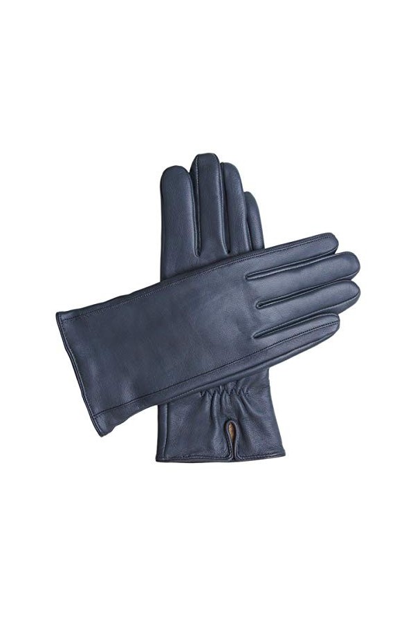 Downholme - Gants Cuir Classique pour Femme avec Doublure en Cachemire Noir, M 