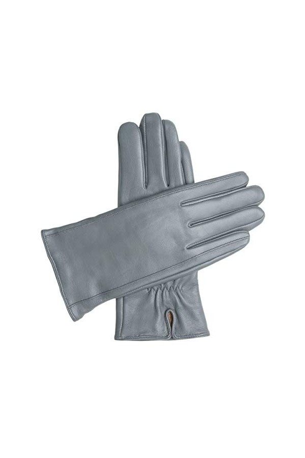Downholme - Gants Cuir Classique pour Femme avec Doublure en Cachemire Noir, M 