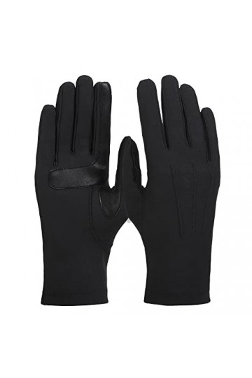 Isotoner Gants extensibles en élasthanne pour temps froid avec doublure en polaire chaude, noir, taille unique
