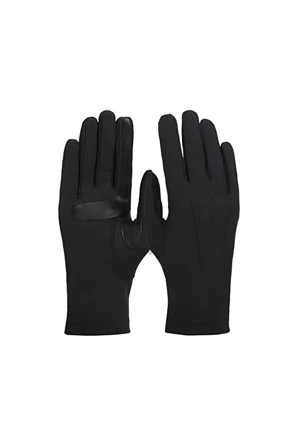 Isotoner Gants extensibles en élasthanne pour temps froid avec doublure en polaire chaude, noir, taille unique