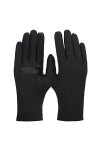Isotoner Gants extensibles en élasthanne pour temps froid avec doublure en polaire chaude, noir, taille unique