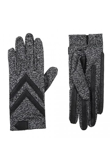 Isotoner Womens smartDRI Chevron Shortie Touchscreen Gloves - 30004 Large/XL, Black Heather 