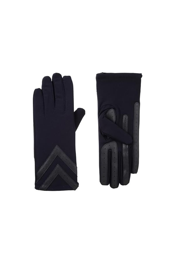 isotoner Womens smartDRI Chevron Spandex Stretch Touchscreen Black, Large/X-Large 