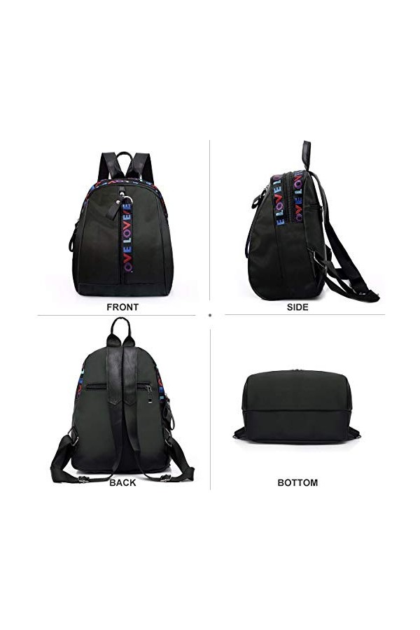 Sac à Dos pour Femme/Fille Anti-vol Sacs À Bandoulière Noir PU cuir Sac a Main dos En Nylon Petit Imperméable Sacs Femmes Vin