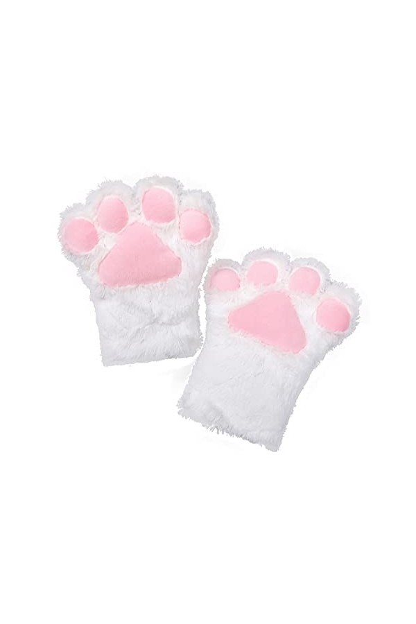 cosplay animal blanc chat loup ours lapin chien renard pattes griffes gants mitaines Halloween noël cosplay fête costume dégu