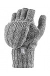 HEAT HOLDERS - Femme Convertisseur thermique Doigts Gants/Mitaines Câble Tricoter 2,3 tog - Taille Gris 