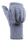 HEAT HOLDERS - Femme Convertisseur thermique Doigts Gants/Mitaines Câble Tricoter 2,3 tog - Taille Gris 