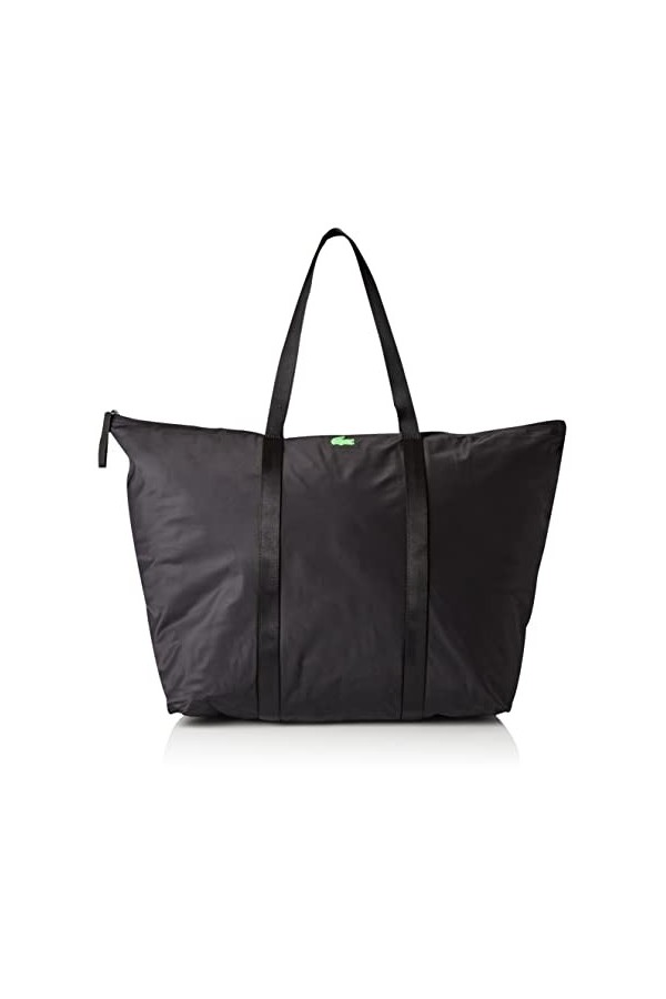 Lacoste Sac Cabas Izzie Femme, Noir Vert Fluo, Taille unique