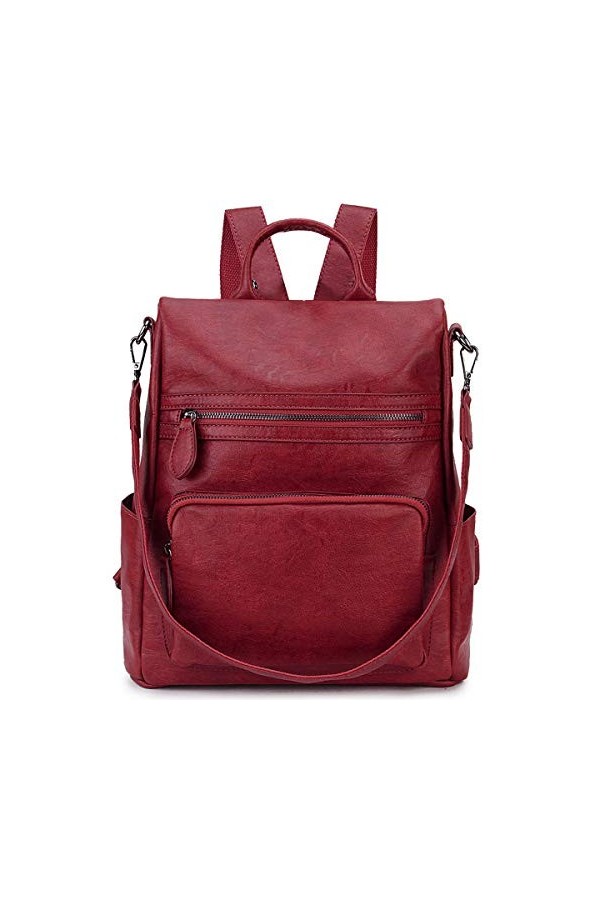 RAVUO Sac à Dos Femmes,Anti-vol Sac a Dos en Cuir PU Mode Sac à Dos pour Dames Convertible Sac à Dos Cartables Trois Façons