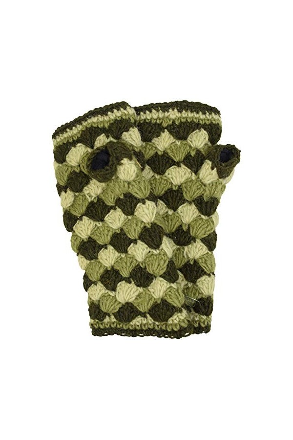 Gheri Mitaines dhiver en laine épaisse avec doublure en polaire Motif losanges - Marron - Taille unique