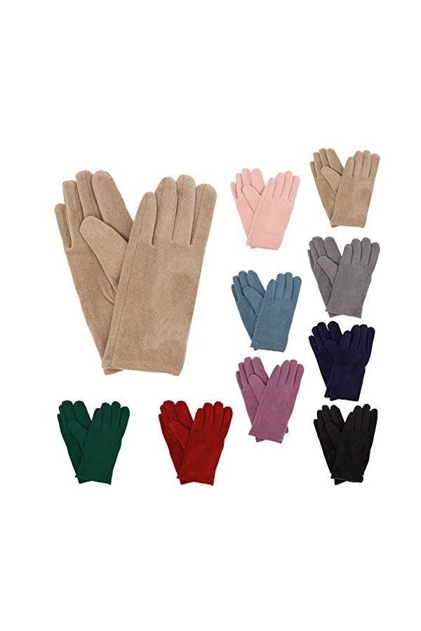 Trendcool - Gants dhiver pour femme Taille unique. Gants tactiles pour mobile. Fins et élégants. Gants chauds, pour le froid