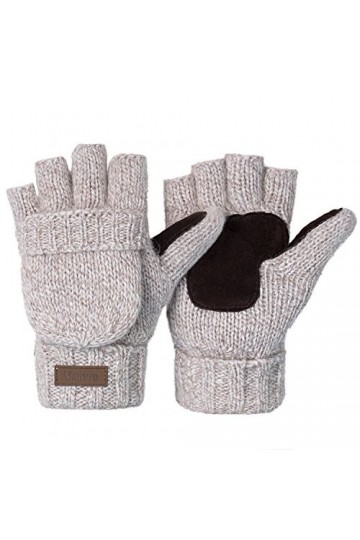 ViGrace Mitaines tricotées dhiver unisexe en laine chaude pour homme et femme - - taille unique