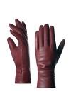 Harssidanzar Femmes Gants En Cuir Italien Agneau Doublés De Cachemire, Marron, L